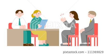 Illustration material for recruitment interview for new employees Illustration material for recruitment interview for new employees 111369829