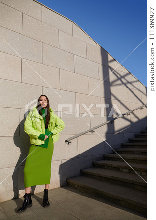 Fashion asian female model outdoor. Fashion asian female model outdoor. 111369927