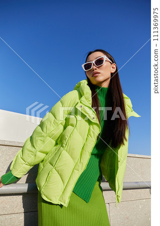 Fashion asian female model outdoor. 111369975