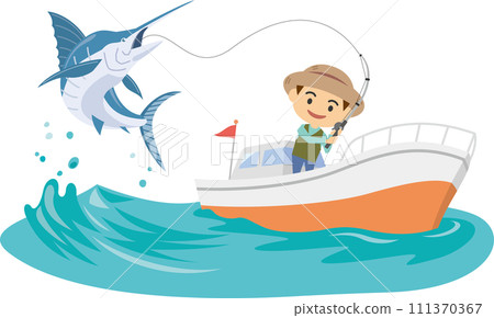 Image illustration of marlin fishing 111370367