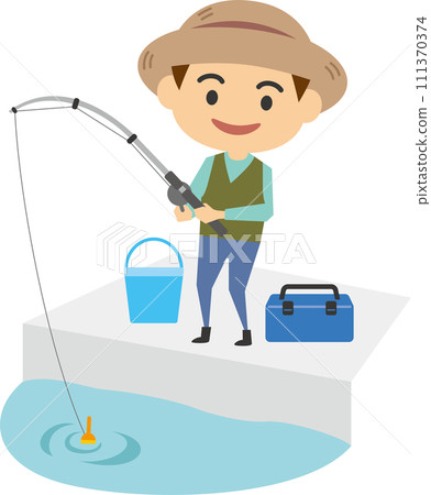 Image illustration of a man fishing Image illustration of a man fishing 111370374