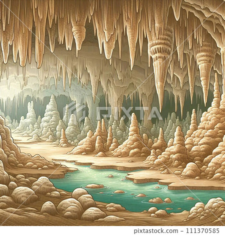 limestone cave with groundwater 111370585