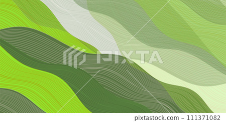 Green Japanese pattern wave background 111371082