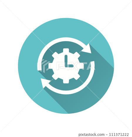 Time management flat icon with long shadow for graphic and web design. 111371222