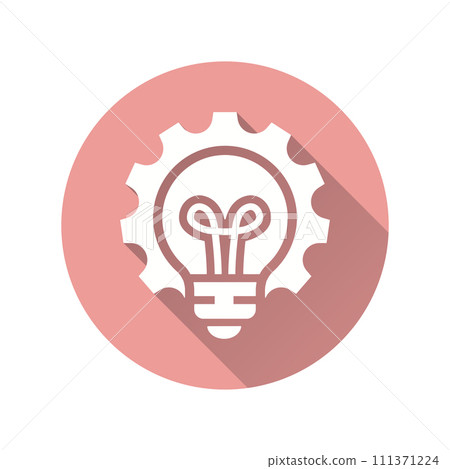 Brainstorm flat icon with long shadow for graphic and web design. 111371224