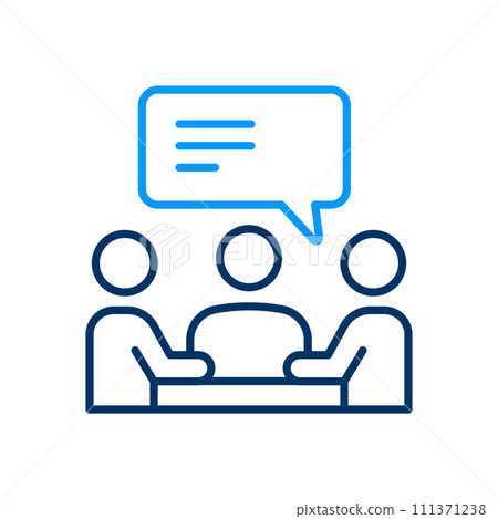 Stakeholders line icon. Vector illustration. Editable stroke. Easily changes to any color. 111371238
