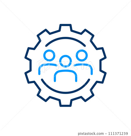Teamwork line icon. Vector illustration. Editable stroke. Easily changes to any color. Teamwork line icon. Vector illustration. Editable stroke. Easily changes to any color. 111371239