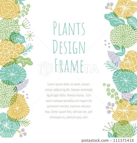 flower and plant design frame 111371418