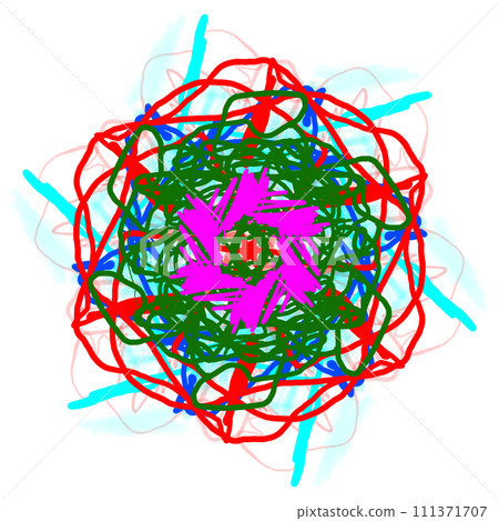 Colorful Hand Drawn Mandala. Floral Ornament, Flower Isolated Element. 111371707