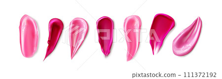 Pink gloss lipstick texture smear 111372192