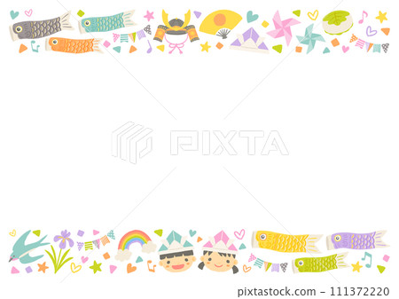 Children's Day frame illustration background material 111372220