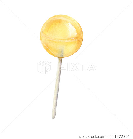 Candy lollipop stick watercolor drawing. Sweet suckers sugar pops treat. Confection drop confection bonbon. Sugar bakery tasty dessert decoration. Cupcake pastry aquarelle picture isolated delisious Candy lollipop stick watercolor drawing. Sweet suckers sugar pops treat. Confection drop confection bonbon. Sugar bakery tasty dessert decoration. Cupcake pastry aquarelle picture isolated delisious 111372805