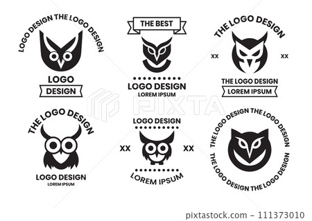 Owl logo or badge in bookstore concept in Vintage or retro style 111373010
