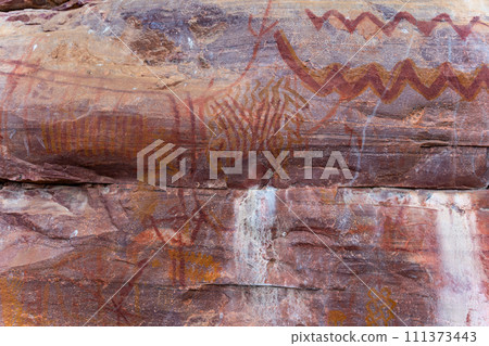 Ancient Rock Art Depicting Animals and Symbols Ancient Rock Art Depicting Animals and Symbols 111373443