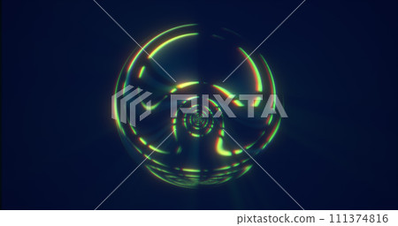 Green glass energy plasma futuristic magic round ball sphere. Abstract background 111374816