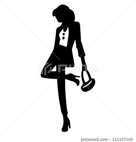 women model silhouette standing posing on a white background women model silhouette standing posing on a white background 111375100