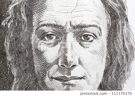 France Preseren a closeup portrait from Slovenian money France Preseren a closeup portrait from Slovenian money 111376370