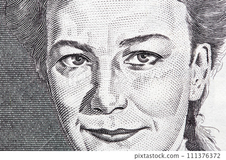 Ivana Kobilca a closeup portrait from Slovenian money Ivana Kobilca a closeup portrait from Slovenian money 111376372