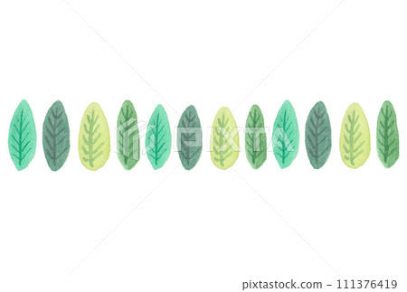 Illustration 12 of round and long leaves drawn with transparent watercolors 111376419