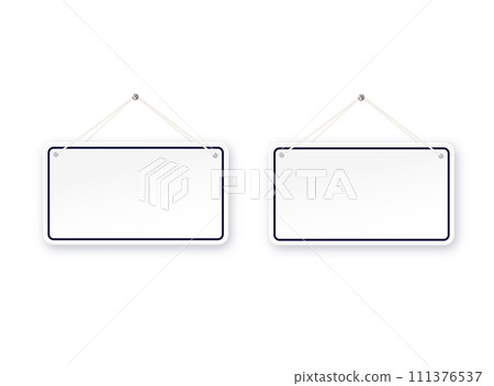 Realistic banner for paper design. Realistic vector signboard on white background. Vector Realistic banner for paper design. Realistic vector signboard on white background. Vector 111376537