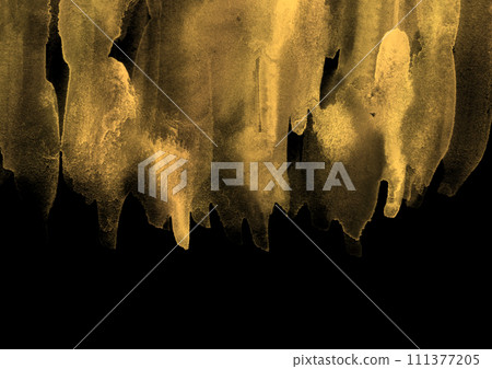 Background illustration with a gold-like watercolor texture on a black background Background illustration with a gold-like watercolor texture on a black background 111377205