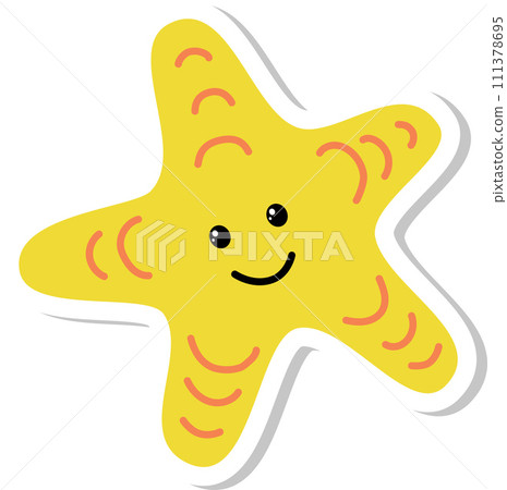 Cute cartoon starfish sticker design Cute cartoon starfish sticker design 111378695