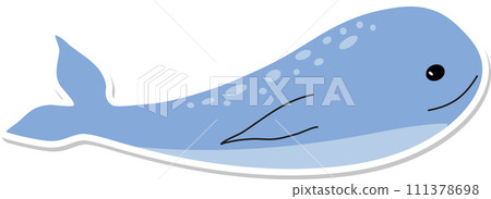 Cute cartoon whale sticker design Cute cartoon whale sticker design 111378698