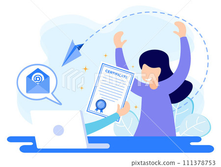 Illustration vector graphic cartoon character of certificate Illustration vector graphic cartoon character of certificate 111378753