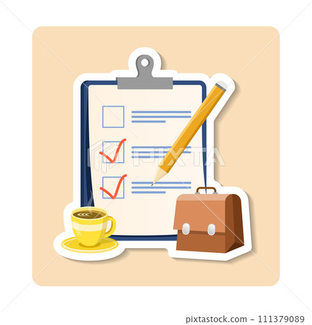 Occupation sticker illustration. 3D Vector Conceptual sticker illustration of business Occupational. 111379089