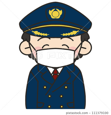 一名男飛行員戴著面具、面向前方的插圖 一名男飛行員戴著面具、面向前方的插圖 111379100