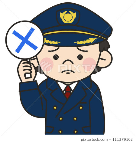 一名男飛行員舉起十字標誌的插圖 一名男飛行員舉起十字標誌的插圖 111379102