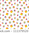 Seamless pattern of dice for board games. 111379520