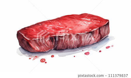 手绘牛排插画素材 111379837