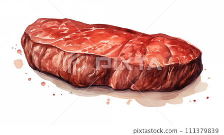 手绘牛排插画素材 111379839