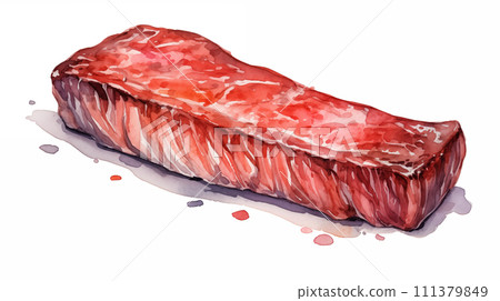 手绘牛排插画素材 111379849