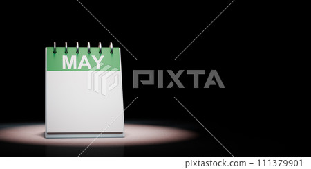 May Calendar Spotlighted on Black Background, Blank Day 111379901