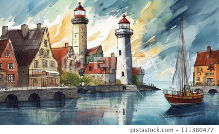 europe illustration 111380477