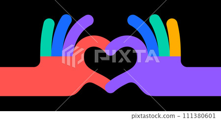 Hand sign Heart Love Hand sign Heart Love 111380601