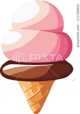 cone ice cream, png file, isolated on tranparent background, Generative AI 111380602