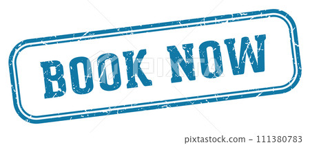 book now stamp. book now rectangular stamp on white background 111380783