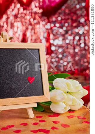 Valentine's day greeting card with chalkboard Valentine's day greeting card with chalkboard 111381090