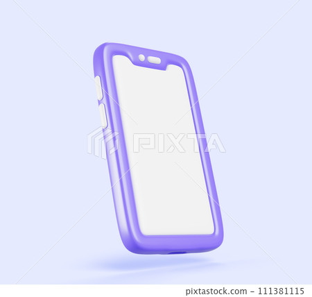 3d mobile phone icon with white screen isolated on blue background. Smartphone render app mockup with blank display template. Cartoon design device for game presentation, angle view. 3D illustration 3d mobile phone icon with white screen isolated on blue background. Smartphone render app mockup with blank display template. Cartoon design device for game presentation, angle view. 3D illustration 111381115