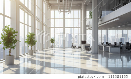 Modern contemporary office. An image of a relaxing work environment. Bokeh photo. Modern contemporary office. An image of a relaxing work environment. Bokeh photo. 111381165