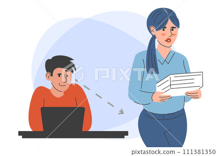 Sexual harassment in the office vector isolated 111381350