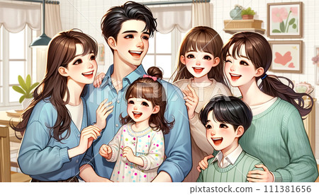"The warmth of family: A gathering of happy smiles" 111381656
