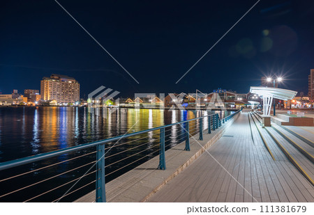 Hakodate Port illuminated 111381679