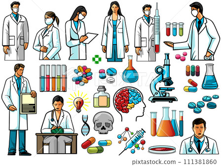 Set of Icons for the Pharmaceutical and Pharmacy 111381860