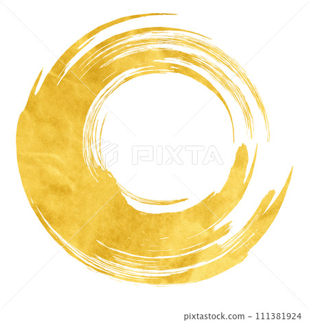 金色筆刷圓形（使用 Firefly 產生的紋理） 111381924