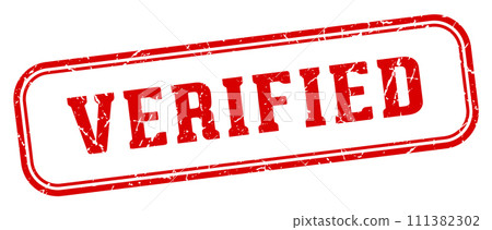 verified stamp. verified rectangular stamp on white background 111382302