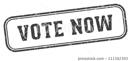 vote now stamp. vote now rectangular stamp on white background 111382303